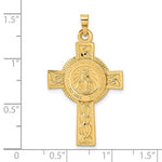 Charger l&#39;image dans la galerie, 14k Yellow Gold Cross Blessed Virgin Mary Miraculous Medal Pendant Charm
