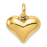 Afbeelding in Gallery-weergave laden, 14k Yellow Gold Puffed Heart 3D Pendant Charm
