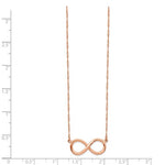 Carica l&#39;immagine nel visualizzatore di Gallery, 14k Rose Gold Infinity Symbol Charm Singapore Twisted Chain Necklace Regular price
