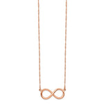 Load image into Gallery viewer, 14k Rose Gold Infinity Symbol Charm Singapore Twisted Chain Necklace Regular price
