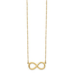 Lade das Bild in den Galerie-Viewer, 14k Yellow Gold Infinity Symbol Charm Singapore Twisted Chain Necklace
