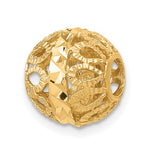 Kép betöltése a galériamegjelenítőbe: 14K Yellow Gold Diamond Cut Ball Bead Chain Slide Pendant Charm
