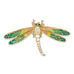 Load image into Gallery viewer, 14k Yellow Gold Enamel Multi Color Dragonfly Pendant Charm
