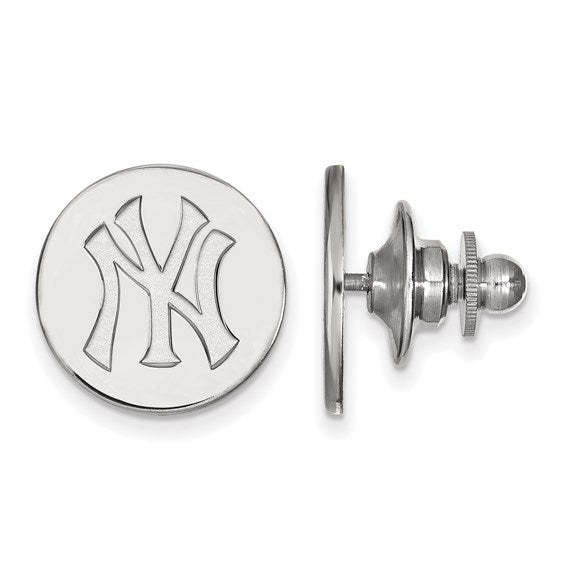14k 10k Yellow White Gold or Sterling Silver New York Yankees LogoArt Licensed Major League Baseball MLB Pin