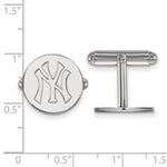 Φόρτωση εικόνας στο εργαλείο προβολής Συλλογής, 14k 10k Yellow White Gold or Sterling Silver New York Yankees LogoArt Licensed Major League Baseball MLB Cuff Links

