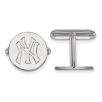Load image into Gallery viewer, 14k 10k Yellow White Gold or Sterling Silver New York Yankees LogoArt Licensed Major League Baseball MLB Cuff Links
