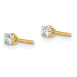 Charger l&#39;image dans la galerie, 14K Yellow Gold 1/10 ct Diamond Stud Push On Post Earrings
