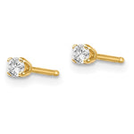 將圖片載入圖庫檢視器 14K Yellow Gold 1/10 ct Diamond Stud Push On Post Earrings
