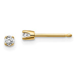 Carica l&#39;immagine nel visualizzatore di Gallery, 14K Yellow Gold 1/10 ct Diamond Stud Push On Post Earrings
