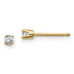 將圖片載入圖庫檢視器 14K Yellow Gold 1/10 ct Diamond Stud Push On Post Earrings
