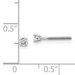 Load image into Gallery viewer, 14K White Gold 1/10 ct Diamond Stud Screw Back Thread On Post Earrings
