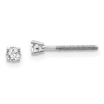 Load image into Gallery viewer, 14K White Gold 1/10 ct Diamond Stud Screw Back Thread On Post Earrings
