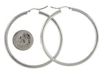 Load image into Gallery viewer, 14K White Gold 50mm x 3mm Classic Round Hoop Earrings
