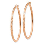 Afbeelding in Gallery-weergave laden, 14K Rose Gold Diamond Cut Knife Edge Round Hoop Earrings 44mm x 2.5mm
