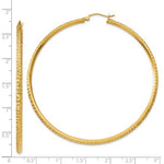Afbeelding in Gallery-weergave laden, 14K Yellow Gold Diamond Cut Knife Edge Round Hoop Earrings 68mm x 2.5mm
