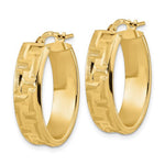 Afbeelding in Gallery-weergave laden, 14k Yellow Gold Textured Oval Hoop Earrings
