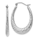 Afbeelding in Gallery-weergave laden, 14K White Gold Shrimp Twisted Oval Hoop Earrings
