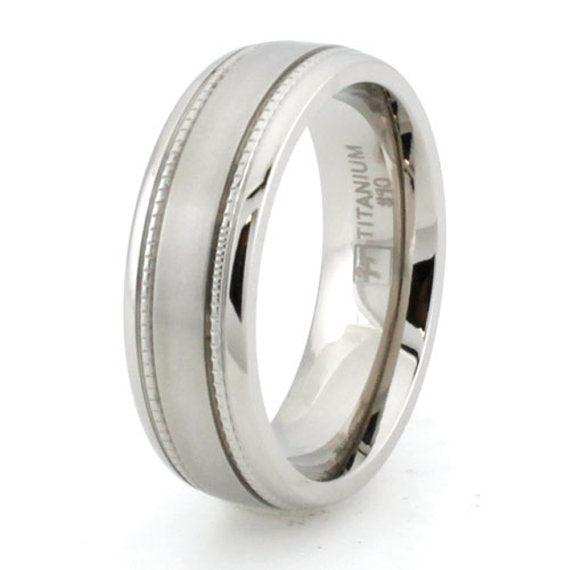 Titanium Wedding Ring Band Classic Design Engraved Personalized