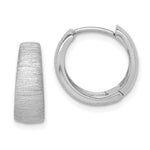 Load image into Gallery viewer, 14k White Gold Textured Hinged Hoop Huggie Earrings
