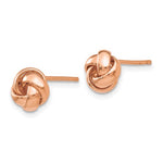 將圖片載入圖庫檢視器 14k Rose Gold Classic Love Knot Stud Post Earrings
