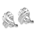 Carregar imagem no visualizador da galeria, 14K White Gold Non Pierced Fancy X Omega Back Clip On Earrings
