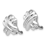 Load image into Gallery viewer, 14K White Gold Non Pierced Fancy X Omega Back Clip On Earrings
