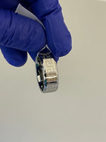 Carregar imagem no visualizador da galeria, Tungsten Ring Band 8mm Greek Key Design Beveled Faceted Edge
