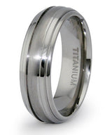 將圖片載入圖庫檢視器 Titanium Wedding Ring Band Classic Engraved Personalized
