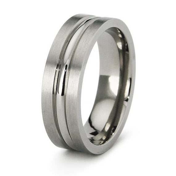 Titanium Wedding Ring Band Classic Contemporary Engraved Personalized