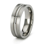 Kép betöltése a galériamegjelenítőbe: Titanium Wedding Ring Band Classic Contemporary Engraved Personalized
