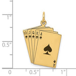 Загрузить изображение в средство просмотра галереи, 14k Yellow Gold Enamel Playing Cards Royal Flush Pendant Charm
