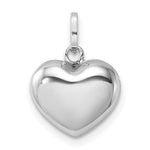 Cargar imagen en el visor de la galería, 14k White Gold Puffed Heart 3D Small Pendant Charm
