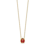 Charger l&#39;image dans la galerie, 14k Yellow Gold Enamel Red Ladybug Pendant Charm Necklace
