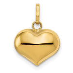 이미지를 갤러리 뷰어에 로드 , 14k Yellow Gold Puffed Heart 3D Small Pendant Charm
