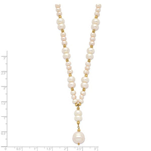 14k Yellow Gold Freshwater Cultured Pearl Lariat Y Necklace