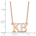 Afbeelding in Gallery-weergave laden, 14K 10k Yellow Rose White Gold Sterling Silver Uppercase Two Letter Initial Alphabet Pendant Charm Necklace
