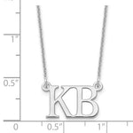 Load image into Gallery viewer, 14K 10k Yellow Rose White Gold Sterling Silver Uppercase Two Letter Initial Alphabet Pendant Charm Necklace
