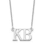 Lade das Bild in den Galerie-Viewer, 14K 10k Yellow Rose White Gold Sterling Silver Uppercase Two Letter Initial Alphabet Pendant Charm Necklace
