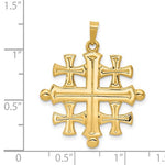 Kép betöltése a galériamegjelenítőbe: 14k Yellow Gold Jerusalem Cross Pendant Charm
