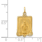 Afbeelding in Gallery-weergave laden, 14k Yellow Gold Blessed Virgin Mary Miraculous Medal Rectangle Pendant Charm
