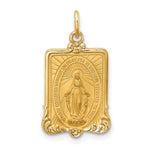 이미지를 갤러리 뷰어에 로드 , 14k Yellow Gold Blessed Virgin Mary Miraculous Medal Rectangle Pendant Charm
