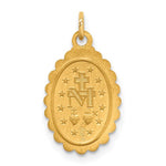 Ladda upp bild till gallerivisning, 14k Yellow Gold Blessed Virgin Mary Miraculous Medal Oval Scalloped Edge Small Pendant Charm
