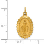 Kép betöltése a galériamegjelenítőbe: 14k Yellow Gold Blessed Virgin Mary Miraculous Medal Oval Scalloped Edge Pendant Charm
