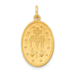 將圖片載入圖庫檢視器 14k Yellow Gold Blessed Virgin Mary Miraculous Medal Oval Pendant Charm
