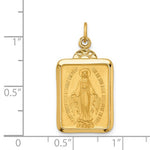 Załaduj obraz do przeglądarki galerii, 14k Yellow Gold Blessed Virgin Mary Miraculous Medal Rectangle Pendant Charm
