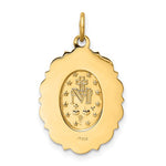 Załaduj obraz do przeglądarki galerii, 14k Yellow Gold Blessed Virgin Mary Miraculous Medal Oval Scalloped Edge Pendant Charm
