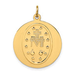Carica l&#39;immagine nel visualizzatore di Gallery, 14k Yellow Gold Blessed Virgin Mary Miraculous Medal Round Pendant Charm
