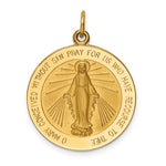 Carica l&#39;immagine nel visualizzatore di Gallery, 14k Yellow Gold Blessed Virgin Mary Miraculous Medal Round Pendant Charm
