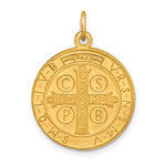 Lataa kuva Galleria-katseluun, 14K Yellow Gold Saint Benedict Round Medallion Pendant Charm
