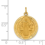 Załaduj obraz do przeglądarki galerii, 14K Yellow Gold Saint Benedict Round Medallion Pendant Charm
